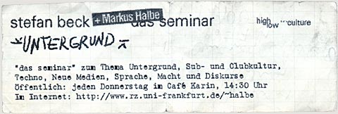 Flyer zum Seminar 1996